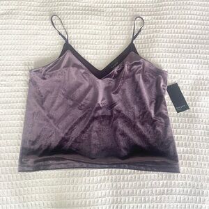 Free Press purple velvet cami size Medium NWT